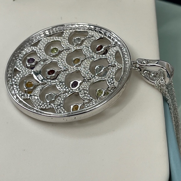 Ross-Simons Sterling Silver Multi-Gemstone Necklace – Vintage Statement Piece - Picture 9 of 17